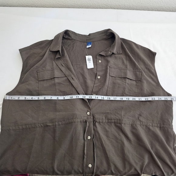 Old Navy Utility Midi Shirt Dress Olive Green Petite XLP Waist-Defined - Picture 9 of 14